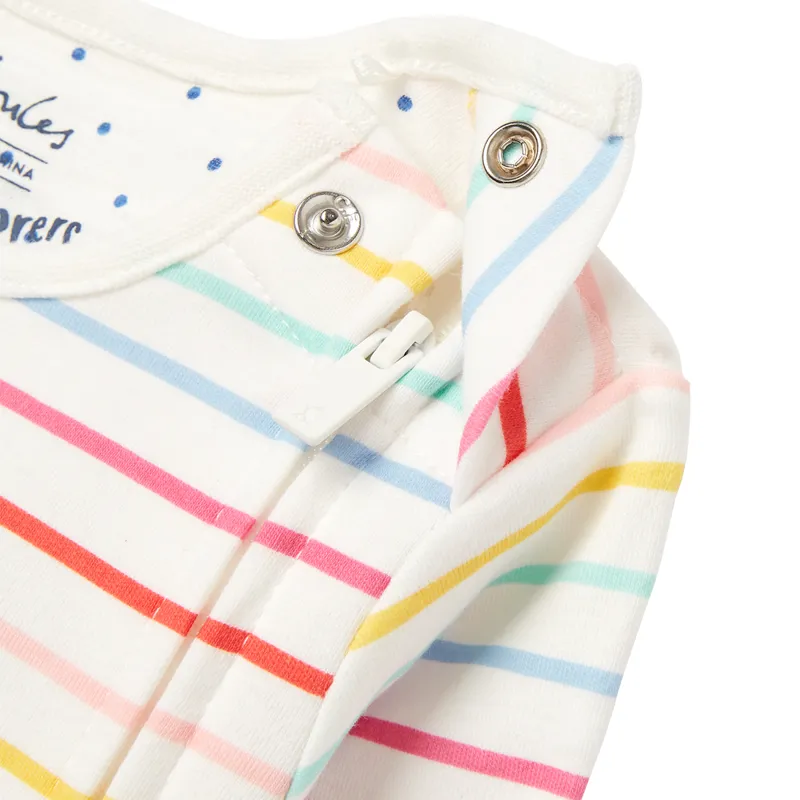 Joules Winfield Artwork Romper - White Stripe Bunny-3